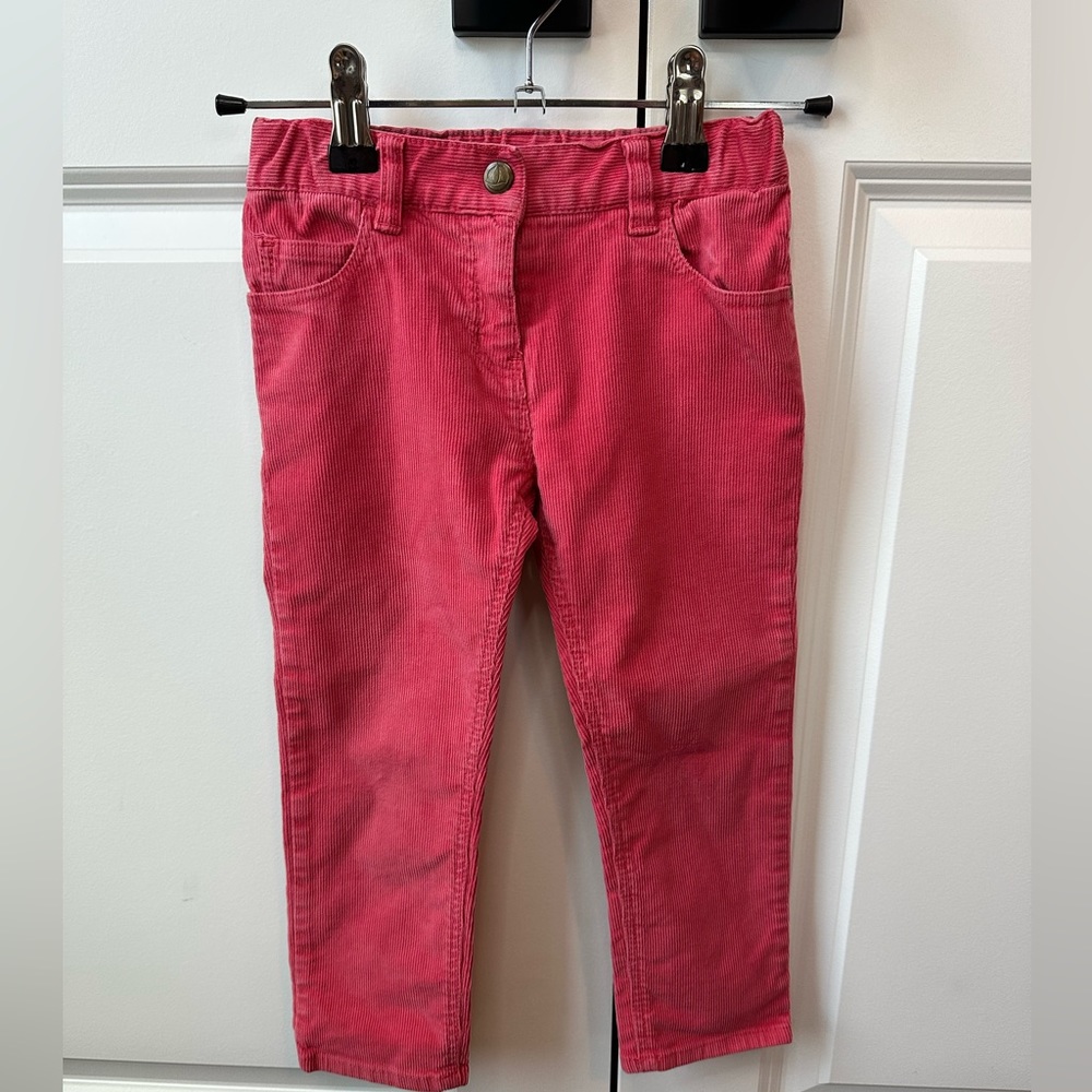 Petit Bateau Girls Dark Pink Corduroy Pants (Size 3)